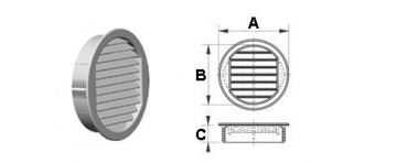 Entlüftungsgitter 70 mmDurchmesser schwarz   Schlauchanschluss UT 10