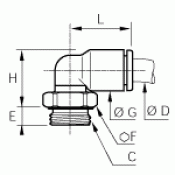 'Winkel Einschraubung 1/4"  für 6 mm Leitung